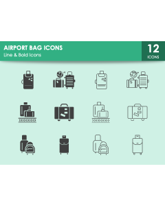 Airport Bag Icons PPT Slide 1