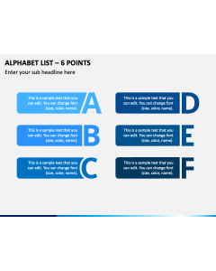 Alphabet List - 6 Points PPT Slide 1