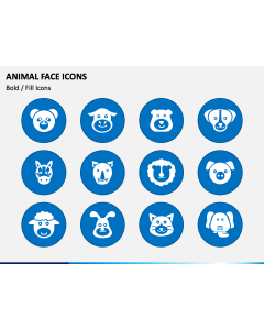 Animal Face Icons PowerPoint Slide 1