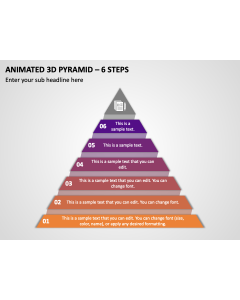Animated 3d Pyramid - 6 Steps PPT Thumbnail