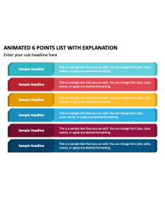 Animated 6 Points List with Explanation PPT Thumbnail