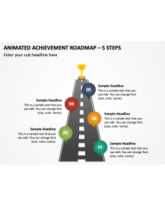 Animated Achievement Roadmap - 5 Steps PPT Thumbnail