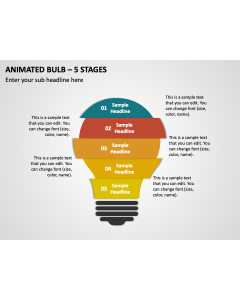 Animated Bulb - 5 Stages PPT Thumbnail