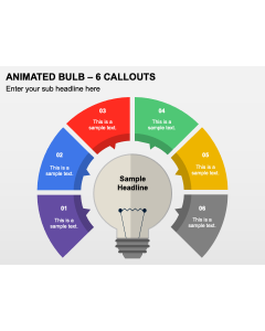 Animated Bulb - 6 Callouts PPT Thumbnail