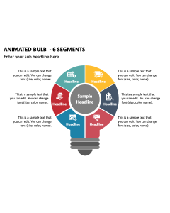 Animated Bulb - 6 Segments PPT Thumbnail