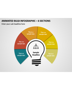 Animated Bulb Infographic - 6 Sections PPT Thumbnail