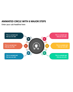 Animated Circle with 6 Major Steps PPT Thumbnail