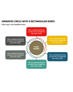 Animated Circle with 6 Rectangular Boxes PPT Thumbnail