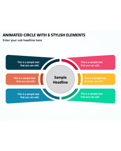 Animated Circle with 6 Stylish Elements PPT Thumbnail