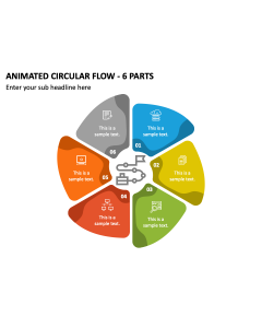 Animated Circular Flow - 6 Parts PPT Thumbnail