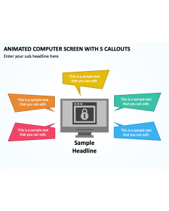 Animated Computer Screen with 5 Callouts PPT Thumbnail
