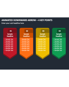 Animated Downward Arrow - 4 Key Points PPT Thumbnail
