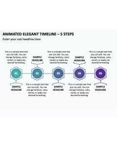 Animated Elegant Timeline - 5 Steps PPT Thumbnail