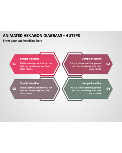 Animated Hexagon Diagram - 4 Steps PPT Thumbnail