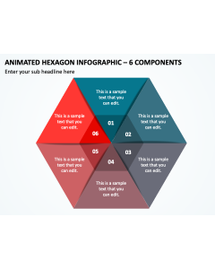 Animated Hexagon Infographic - 6 Components PPT Thumbnail