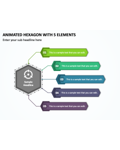 Animated Hexagon with 5 Elements PPT Thumbnail