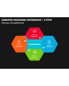 Animated Hexagonal Infographic - 4 Steps PPT Thumbnail
