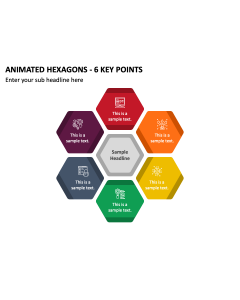 Animated Hexagons - 6 Key Points PPT Thumbnail