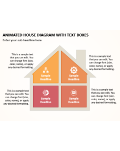 Animated House Diagram with Text Boxes PPT Thumbnail