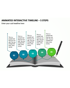 Animated Interactive Timeline - 5 Steps PPT Thumbnail