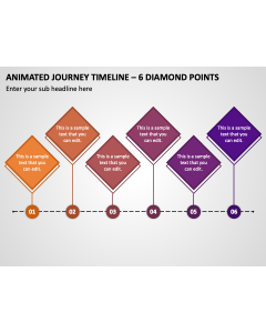 Animated Journey Timeline - 6 Diamond Points PPT Thumbnail