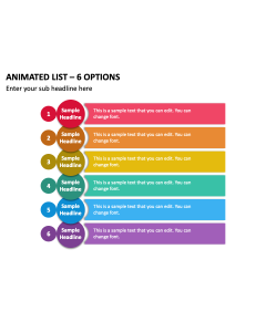 Animated List - 6 Options PPT Thumbnail