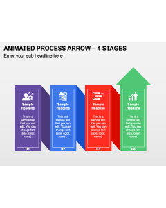 Animated Process Arrow - 4 Stages PPT Thumbnail