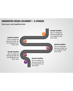 Animated Road Journey - 5 Stages PPT Thumbnail