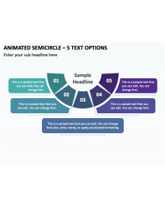 Animated Semicircle - 5 Text Options PPT Thumbnail