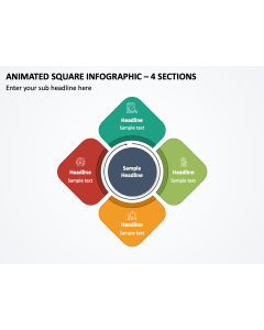 Animated Square Infographic - 4 Sections PPT Thumbnail