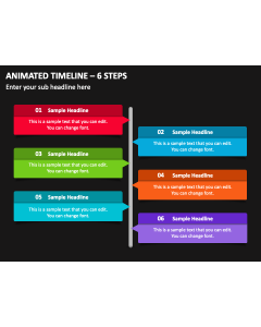 Animated Timeline - 6 Steps PPT Thumbnail