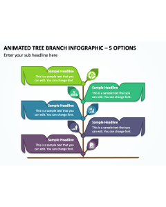 Animated Tree Branch Infographic - 5 Options PPT Thumbnail