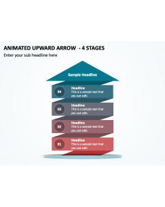 Animated Upward Arrow - 4 Stages PPT Thumbnail