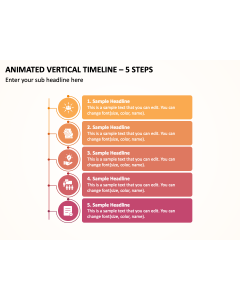Animated Vertical Timeline - 5 Steps PPT Thumbnail