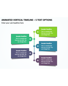 Animated Vertical Timeline - 5 Text Options PPT Thumbnail