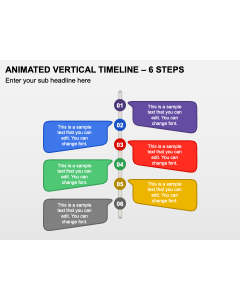 Animated Vertical Timeline - 6 Steps PPT Thumbnail