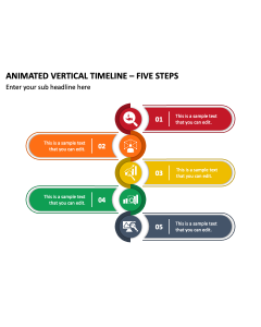 Animated Vertical Timeline - Five Steps PPT Thumbnail