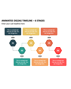 Animated Zigzag Timeline - 6 Stages PPT Thumbnail