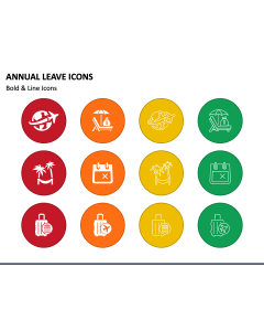Annual Leave Icons PPT Slide 1
