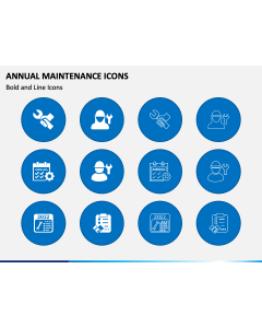 Annual Maintenance Icons PPT Slide 1
