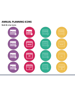 Annual Planning Icons PPT Slide 1