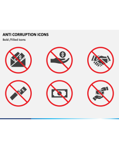 Anti Corruption Icons PPT Slide 1