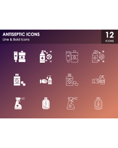Antiseptic Icons PPT Slide 1