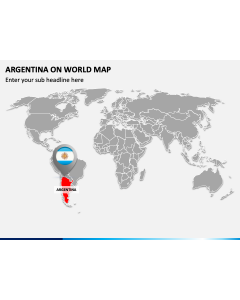 Argentina on World Map PPT Slide 1