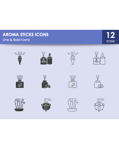 Aroma Sticks Icons PPT Slide 1
