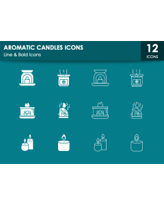 Aromatic Candles Icons PPT Slide 1