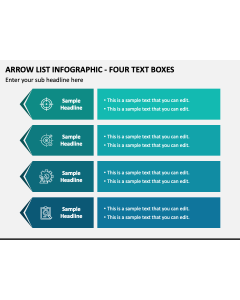 Arrow List Infographic - Four Text Boxes PPT Slide 1