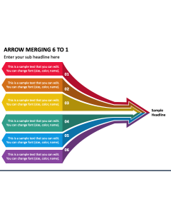Arrow Merging 6 To 1 PPT Slide 1