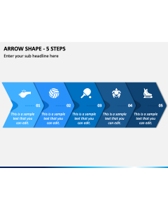 Arrow Shape - 5 Steps PPT Slide 1