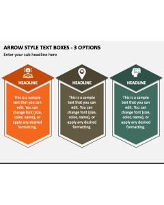 Arrow Style Text Boxes - 3 Options PPT Slide 1
